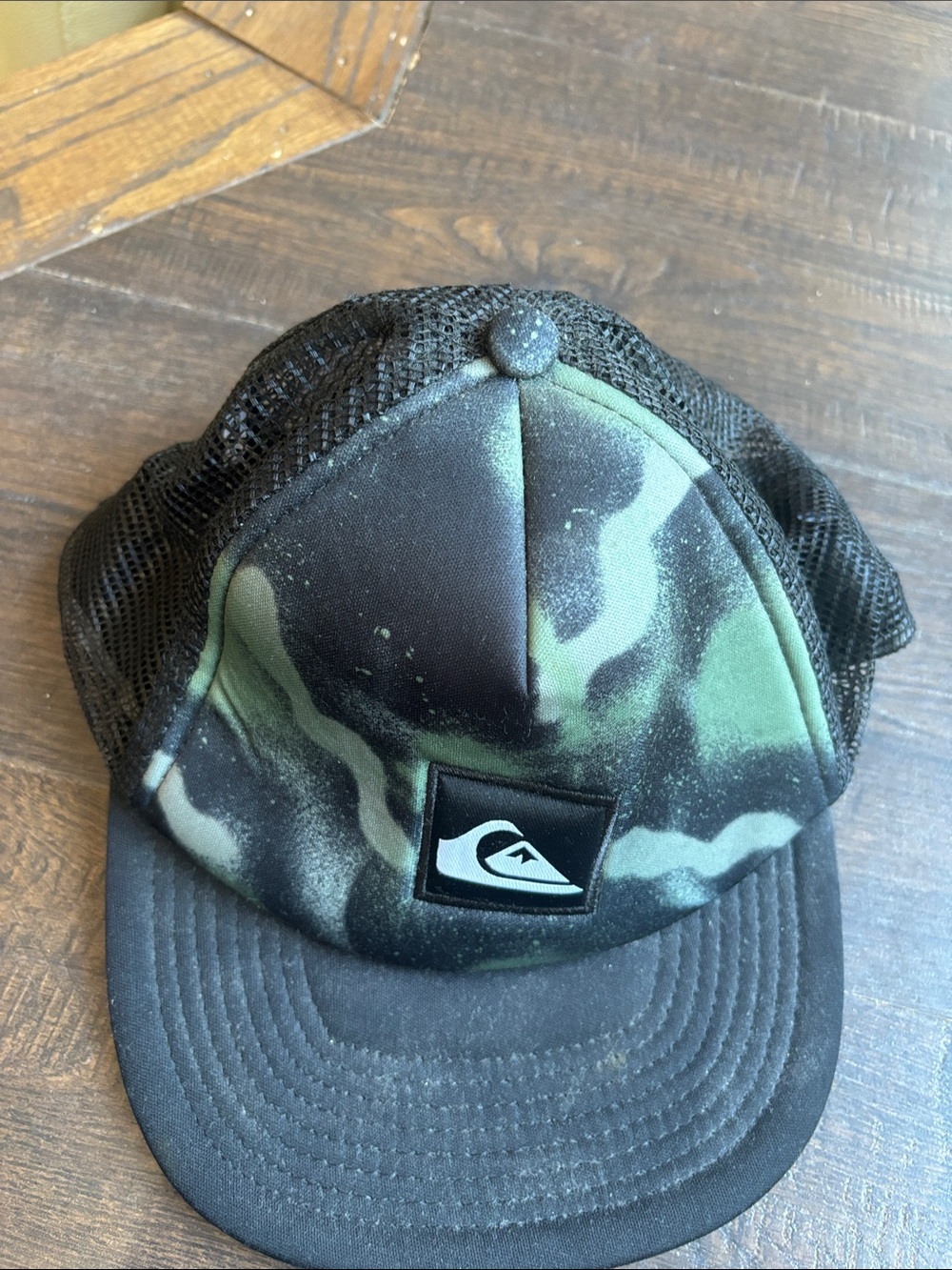 Quiksilver Green Camo Mesh Trucker Cap
